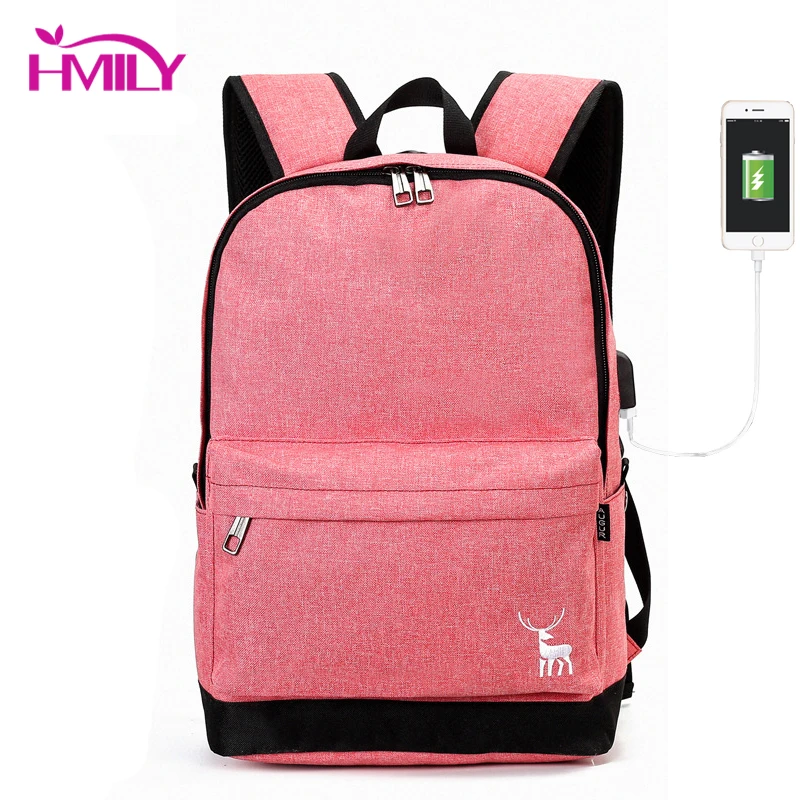 Холщовые женские рюкзаки HMILY модные школьные сумки для мальчиков и девочек