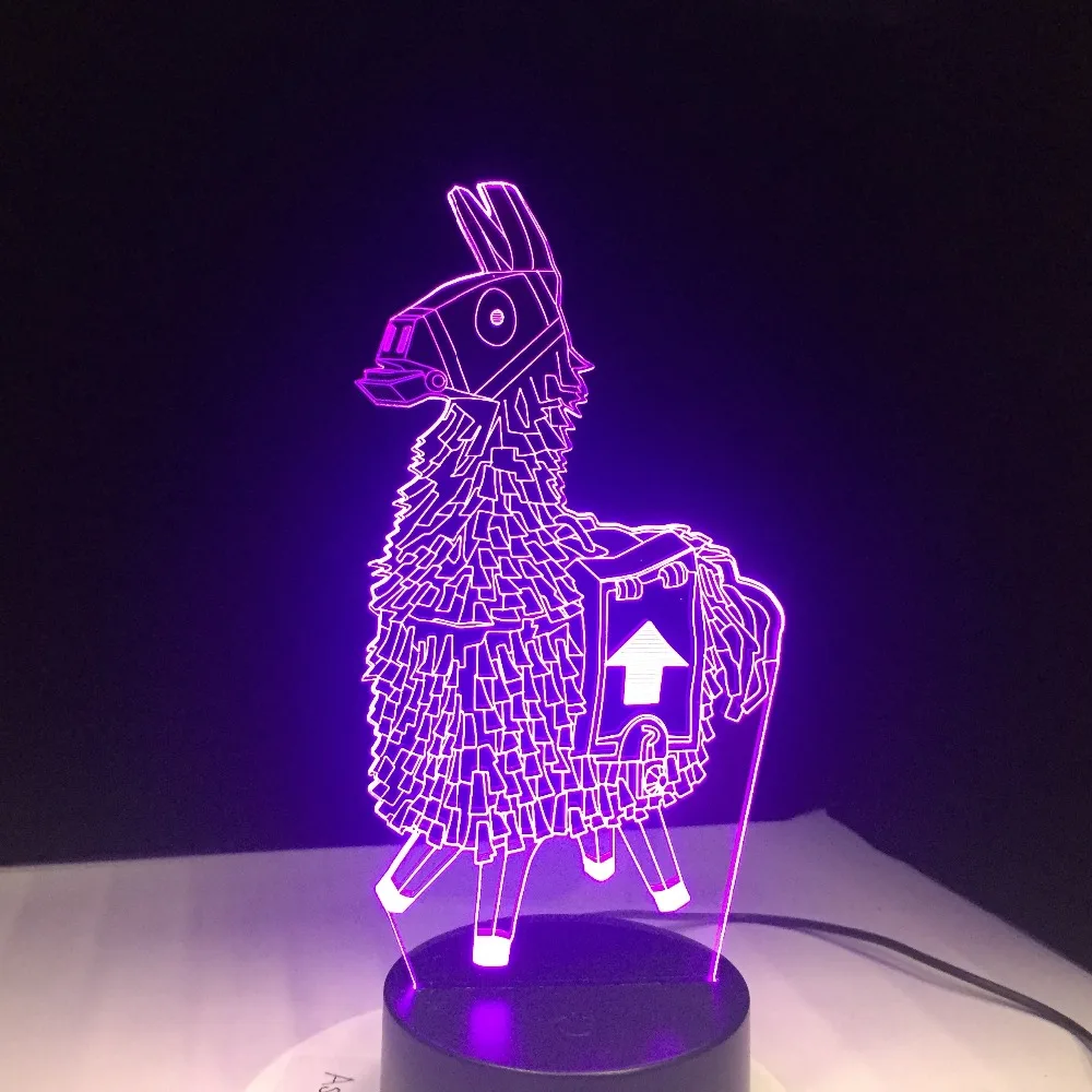 

Souvenir Gift Llama 7 Colors Touch Table Desk Light 3D LED Lava Lamp Acrylic Illusion Room Atmosphere Lighting for Game Fans