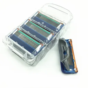 4 шт.лот бритвенное лезвие для мужчин уход за лицом безопасность бритья 5 слоев Нержавеющая Сталь Бритва кассеты подходят для Gillettee Fusione ручка