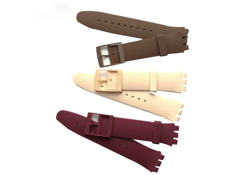 Silicone strap men's watch accessories for SWATCH17 mm 19 mm rubber strap women's sports waterproof watch band