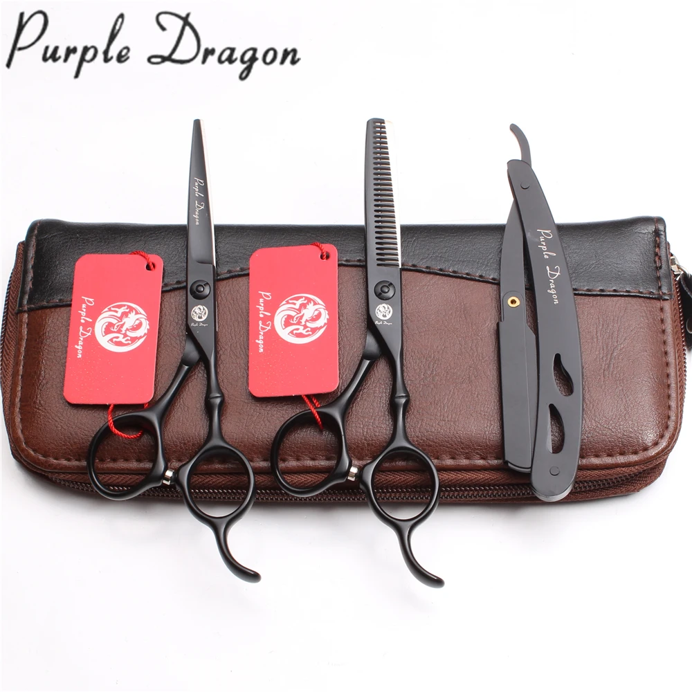 Парикмахерские ножницы Z9030 3 шт. 6 дюймов 17 5 см 440C Purple Dragon филировочные