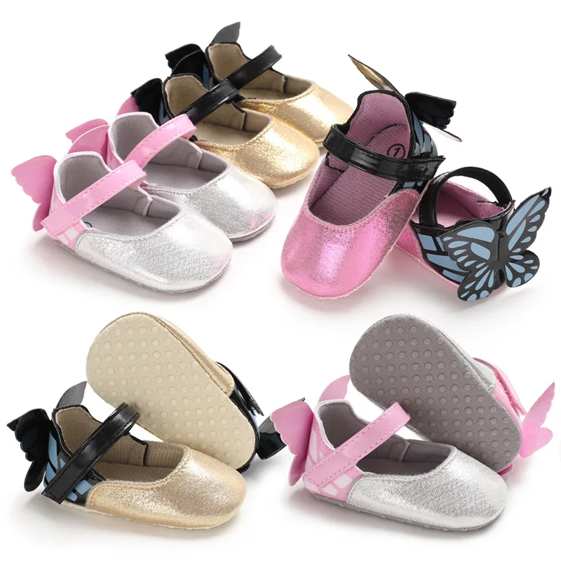 

Spring and Autumn 0-1 girl baby princess butterfly heel soft bottom shoes baby toddler shoes