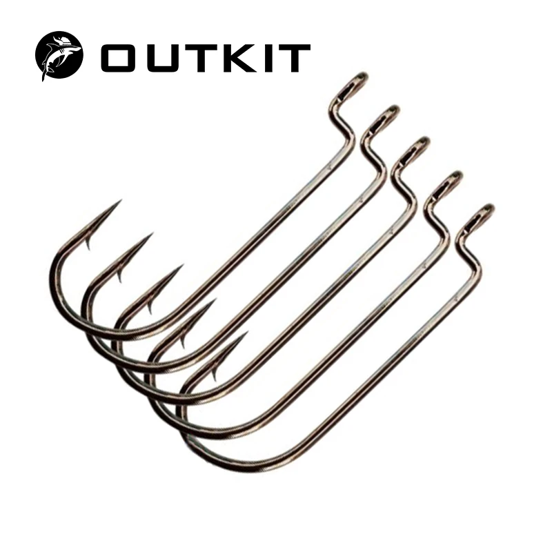 OUTKIT 10 шт./лот рыболовный крючок из высокоуглеродистой стали черный с крючком для
