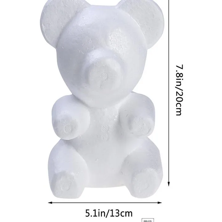 C-20 CM Flower bear 200 мм свадебное украшение из пенопласта медведь Моделирование из пенополистирола пенопласт медведь белые шары для поделок для DIY вечерние украшения подарки - Цвет: C-20 CM Flower bear