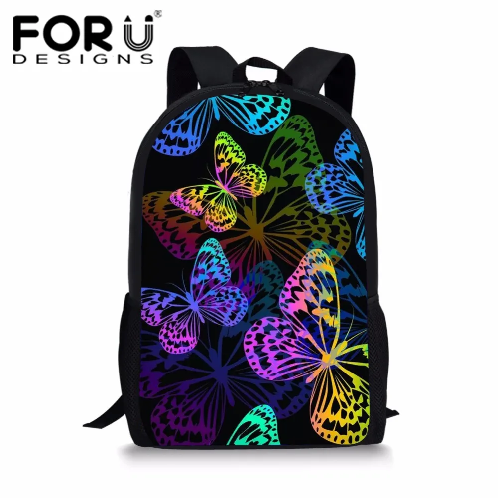 FORUDESIGNS/красивая школьная сумка для девочек подростков с бабочкой Детская книг