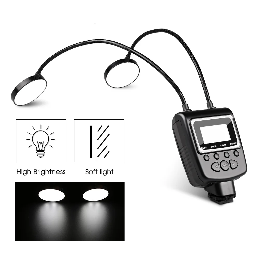 Travor ML 2D Кольцевая вспышка светодиодный Макро Вспышка Speedlite Металлорукав