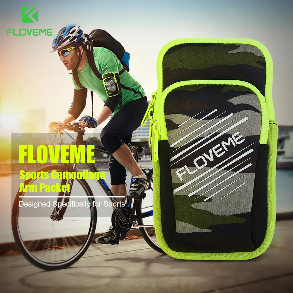 Чехол на руку FLOVEME 5 дюйма для путешествий спорта iPhone Samsung Huawei Xiaomi камуфляжный