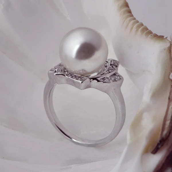 Скидка 40% обручальные кольца для женщин Имитация жемчуг серебро Цвет Свадебные