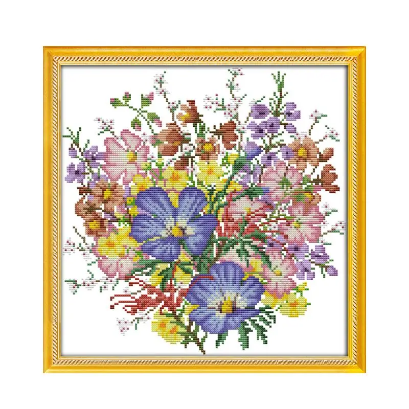 H748-14CT printed Joy Sunday наборы для вышивки крестом 11 14CT Печатный узор четыре сезона цветок дикий букет наборы для вышивки крестом иглы ремесла вышивка - Цвет: H748-14CT printed