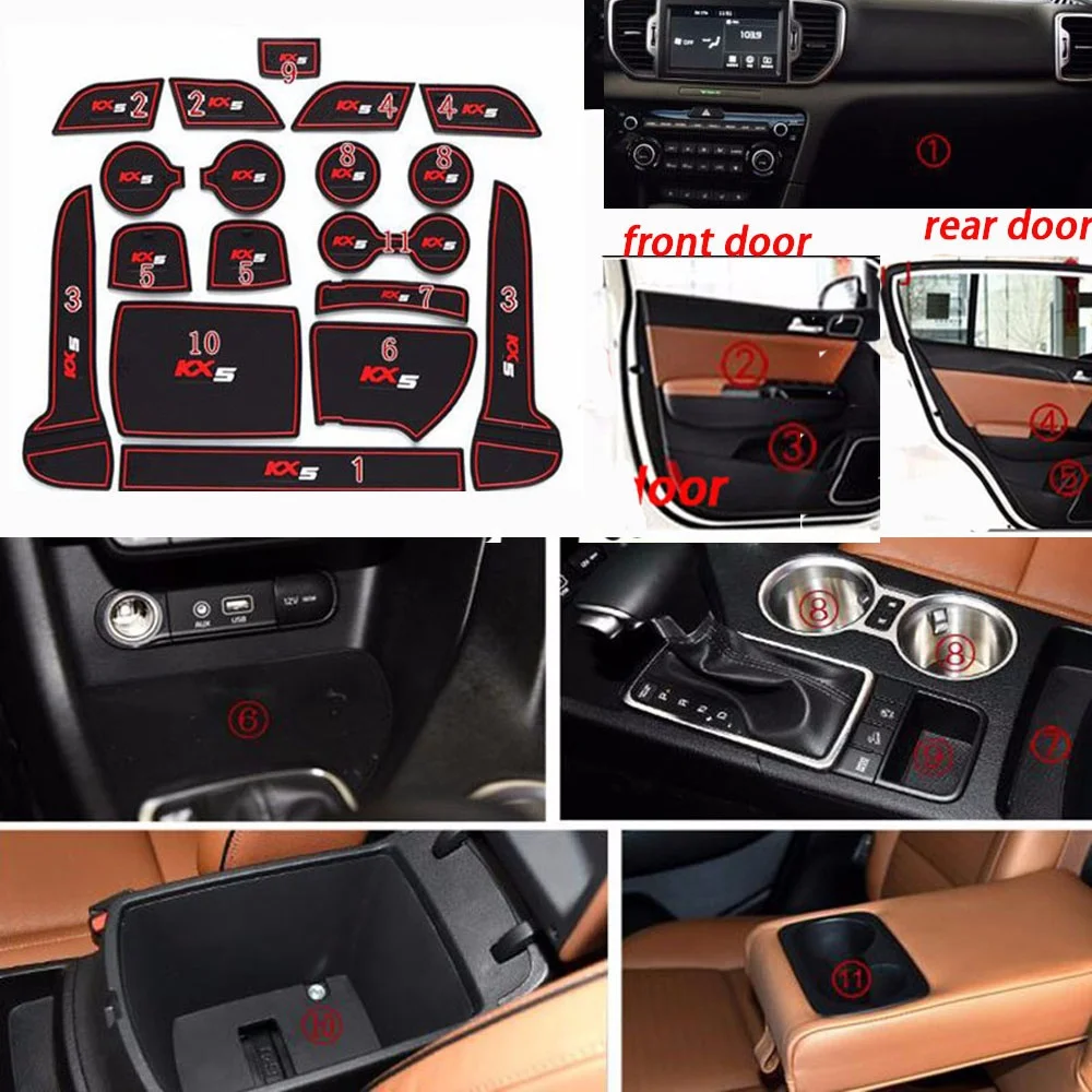 Для Kia Sportage KX5 2016 2017 Стайлинг автомобиля внутренняя паза слот подлокотника