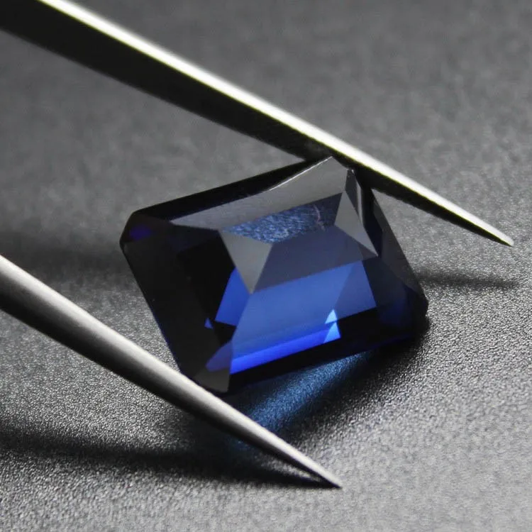 Прямоугольный синий корундовый камень ААА граненые камни бусины африканские для