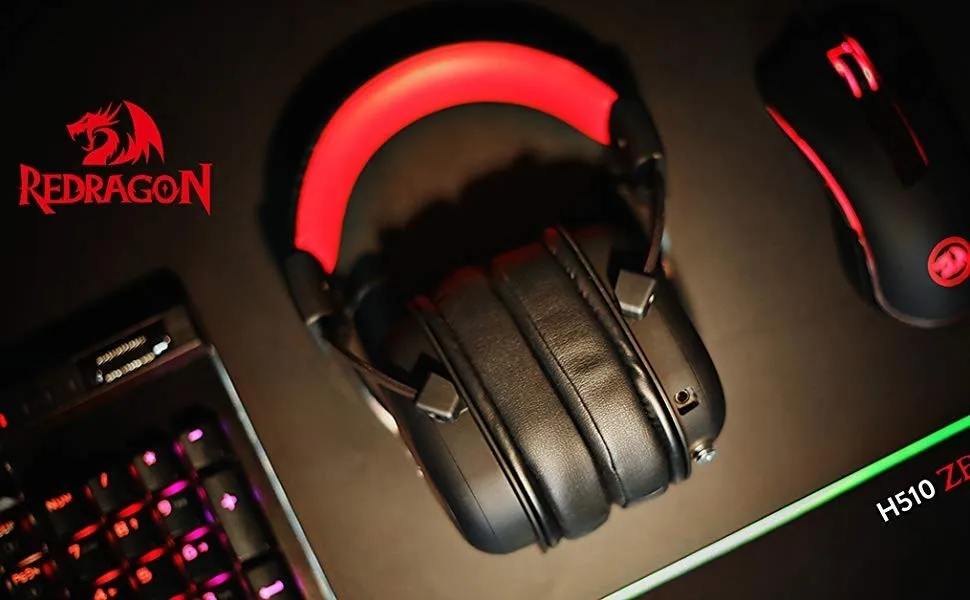 7,1 гарнитура с объемным звуком Redragon H510 Zeus Проводные Игровые наушники для геймеров со съемным микрофоном для ПК, PS4, Xbox One, переключатель