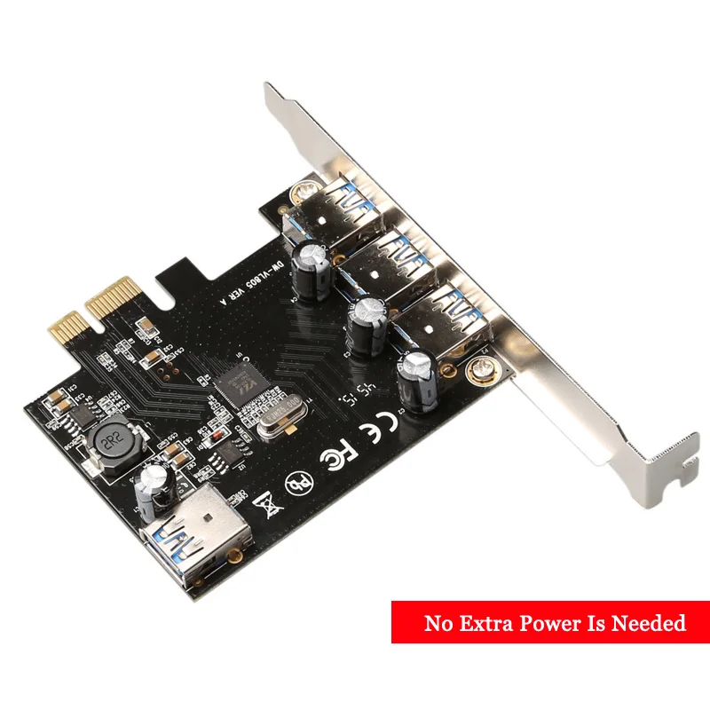 

Zeadow USB 3.0 PCIe Expansion Card PCI-e To 4 Ports USB Adapter PCI Express Controller Hub For Windows Desktop PC Self-Powered