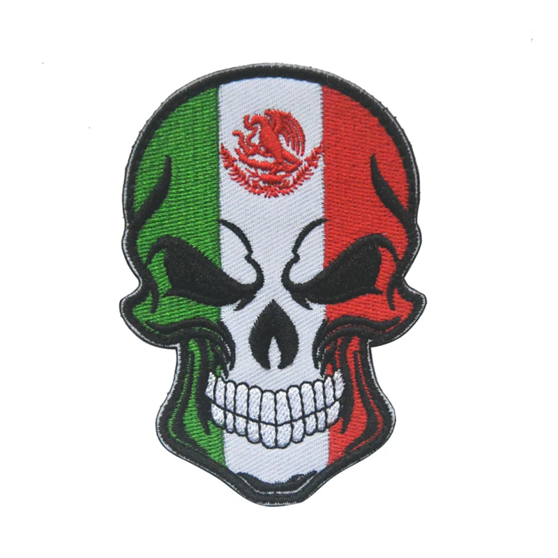 Mexico Flag 2 Дания Италии Канады, Норвегии, России, США Германия Словакия Чехия Словакия Румыния Национальный Флаг Молон ценник на основе технологии и вышивкой «череп» для патчи - Цвет: Mexico Flag 2