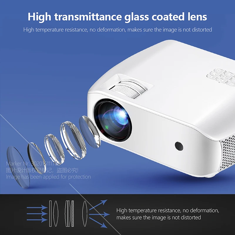 Проектор AUN MINI F10/UP 1280*720P Android 7 1 (2 ГБ + 16 ГБ) Wi Fi светодиодный проектор для домашнего