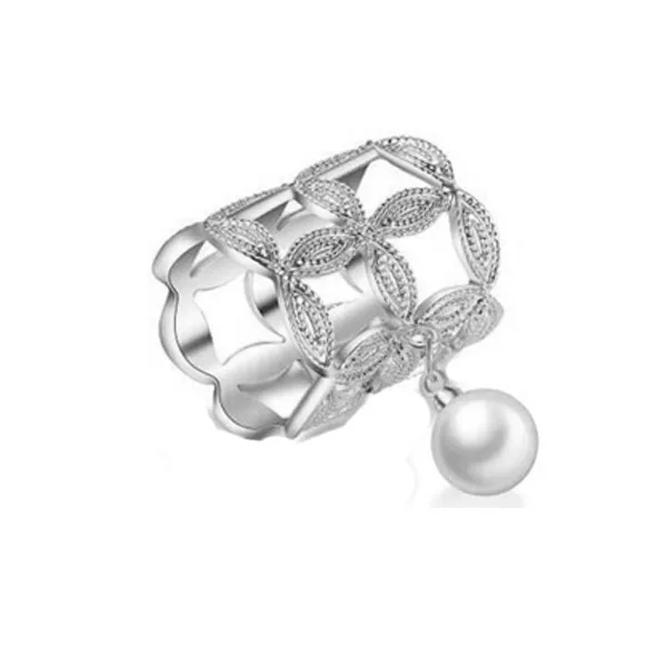 WB003 Silver OL Стиль Модные хрустальные цветы Имитация Жемчуга Цветок Шарф Брошь булавки опал камень цветок шарф зажимы шелковый шарф ювелирные изделия - Окраска металла: WB003 Silver