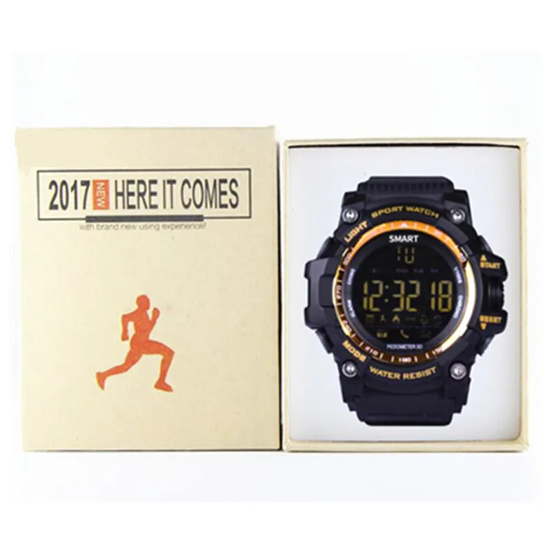 

Bluetooth Clock EX16 Smart Watch Notification Remote Control Pedometer Sport BRACELET IP67 Waterproof Men's Wristwatch BAND