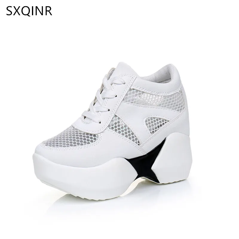 Женские туфли на платформе повседневная обувь танкетке высоком каблуке весенний