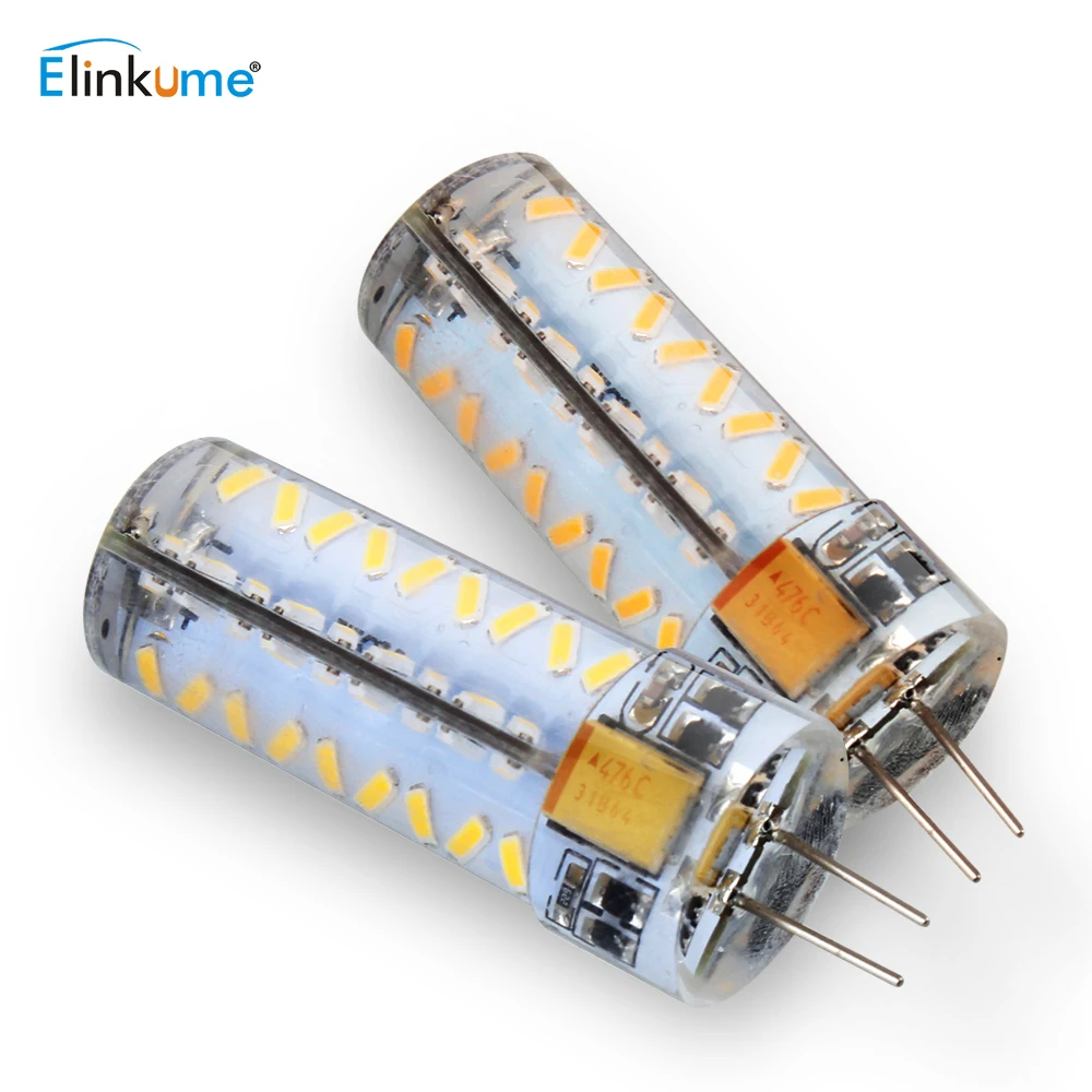 Elinkume G4 Светодиодный светильник 2 Вт 3 4 SMD3014 лампа AC/DC 12 В энергосберегающая мини