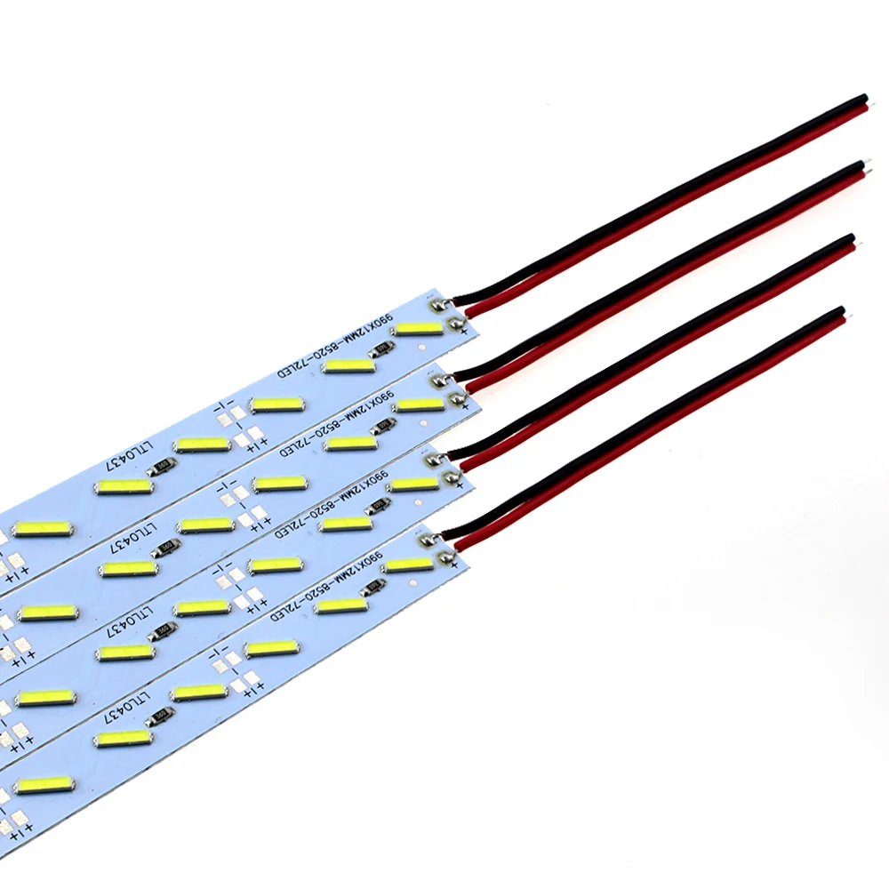

100pcs SMD 8520 led luces hard strip bar light 100cm 1m smd8520 72leds no waterproof Aluminum profile LED 12V for led strip