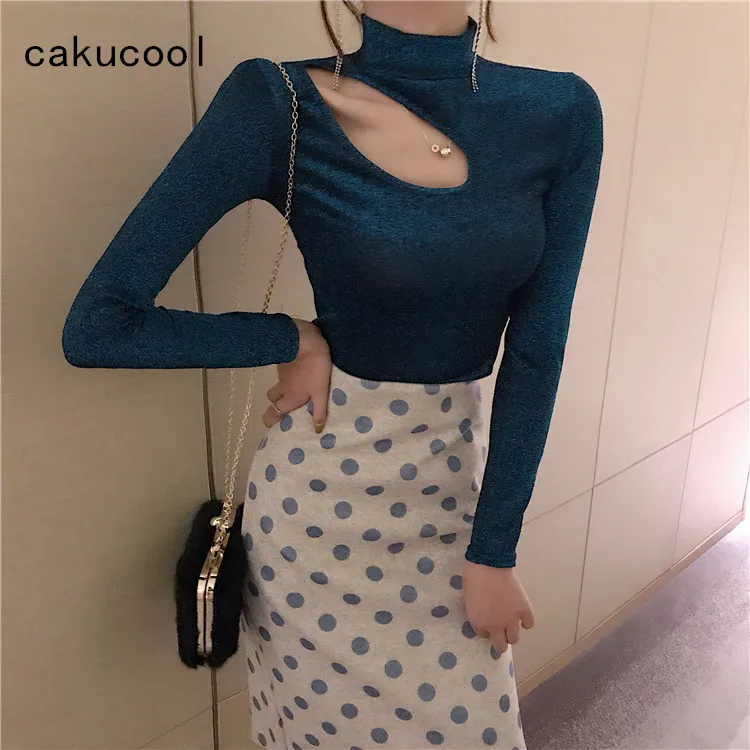 Новинка шикарная рубашка Cakucool с воротником-стойкой и вырезами Женский пикантный