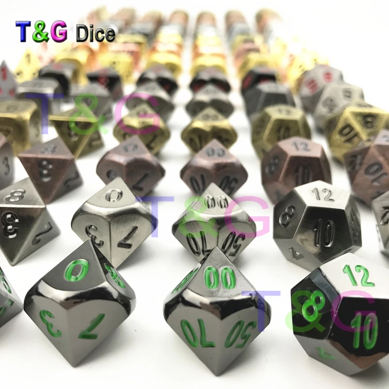 T& G Горячая игра победитель металлические кости набор х железные коробки в D4-D20 для ролевых игр/Коллекция/подарок на день рождения