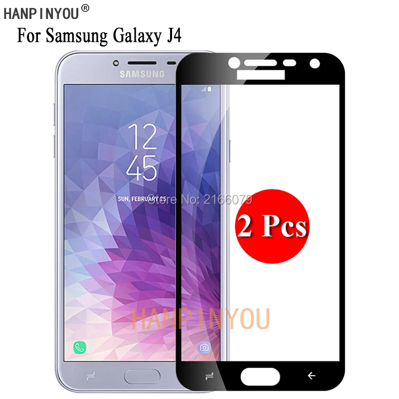 

Закаленное стекло для Samsung Galaxy J4 (2018) J400F J400G, 2 шт./лот, защитная пленка с полным покрытием экрана 5,5 дюйма + инструменты для очистки