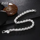 Лидер продаж, оптовая продажа, Серебряная цветная цепочка для женщин, мужчин и женщин, благородный красивый браслет, модная цепочка с шармами, ювелирные изделия для свадебвечерние НКИ, LH025