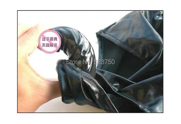 Черная искусственная кожа латекс мужская женская мастурбация с анальный