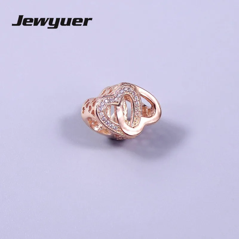 Mother's Day Collection Love Charm 925 Sterling Silver jewelry hearts charms Fit beads Bracelet DIY gift to mom Jewyuer BE348 |