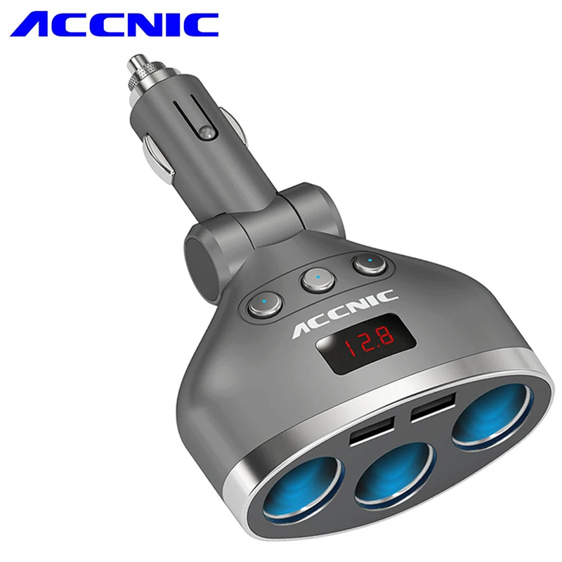 Accnic 5V 1A/2.4A Dual USB разветвитель автомобильного прикуривателя розетка адаптер 120 Вт