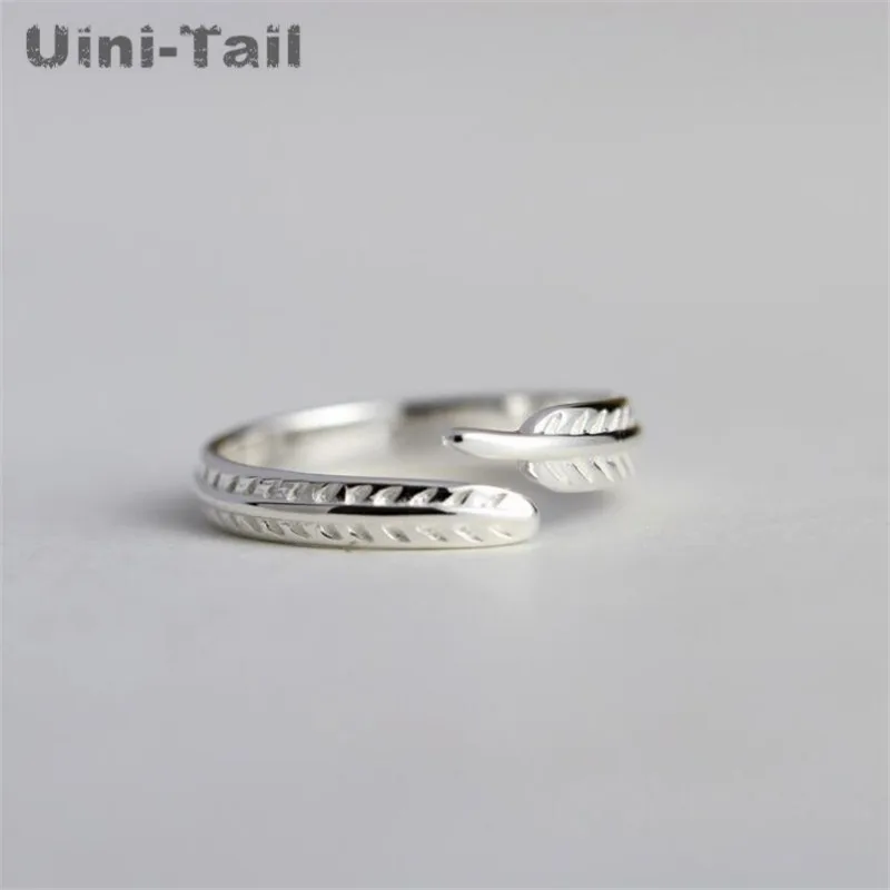 

Женское кольцо с перьями Uini-Tail, простое кольцо из стерлингового серебра 925 пробы в европейском и американском стиле, 2018
