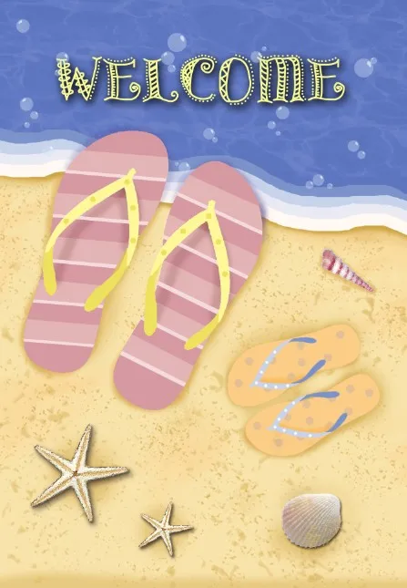 

Johnin own design Double-Sided Slipper beach holiday summer Garden Flag