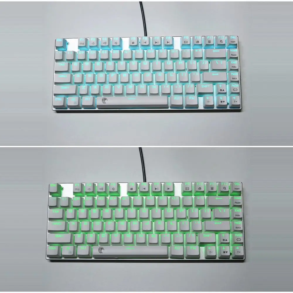 Z 88 небольшой игровая клавиатура механический Clicky переключатель RGB подсветкой синий переключатель Белый компактная конструкция 81-ключ раскладка клавиатуры