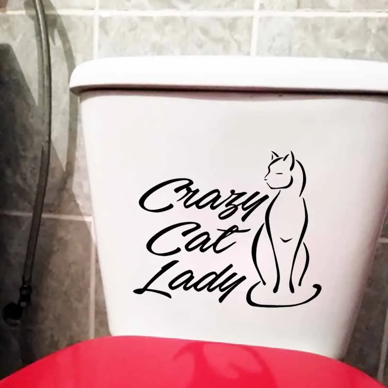 YOJA 24x20 2 см сумасшедшая кошка леди Настенная Наклейка Kitty кошки домашние животные