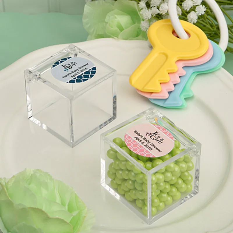 24 шт./лот прозрачная подарочная коробка сделай сам для свадьбы Baby Shower сувениры