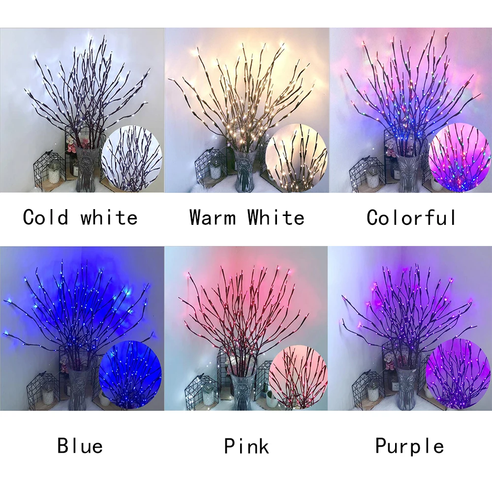 

Aifeng Led Willow Branch Lamp 20 Bulbs Christmas Vase Floral Lamp Tree Branch Lights Led Lights Decoration Garland Xmas Fairy