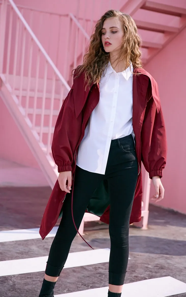 Vero Moda осеннее пальто с отворотом на молнии спереди со шнуровкой средней длины | 318321516