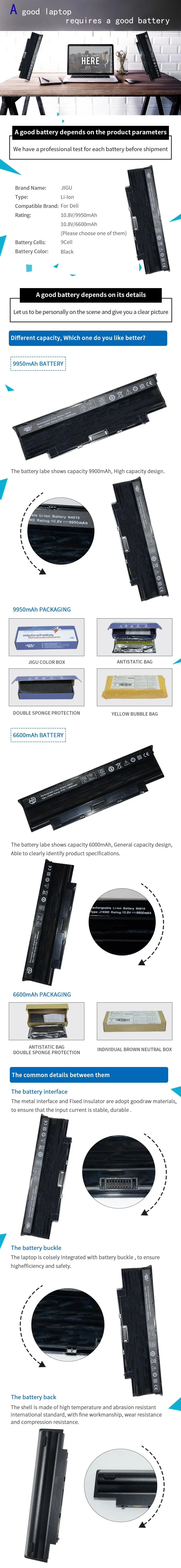 JIGU ноутбука Батарея для Dell Inspiron 13R 14R 15R 17R M4040 M4110 M501 M5010 M5110 M5040 N4010 N4050 N4120 N5010 N5050 N7010D