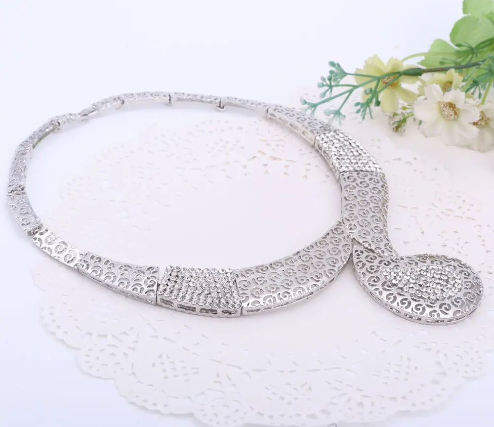 Свадебный комплект из ожерелья белого и золотого цвета комплекты ювелирных