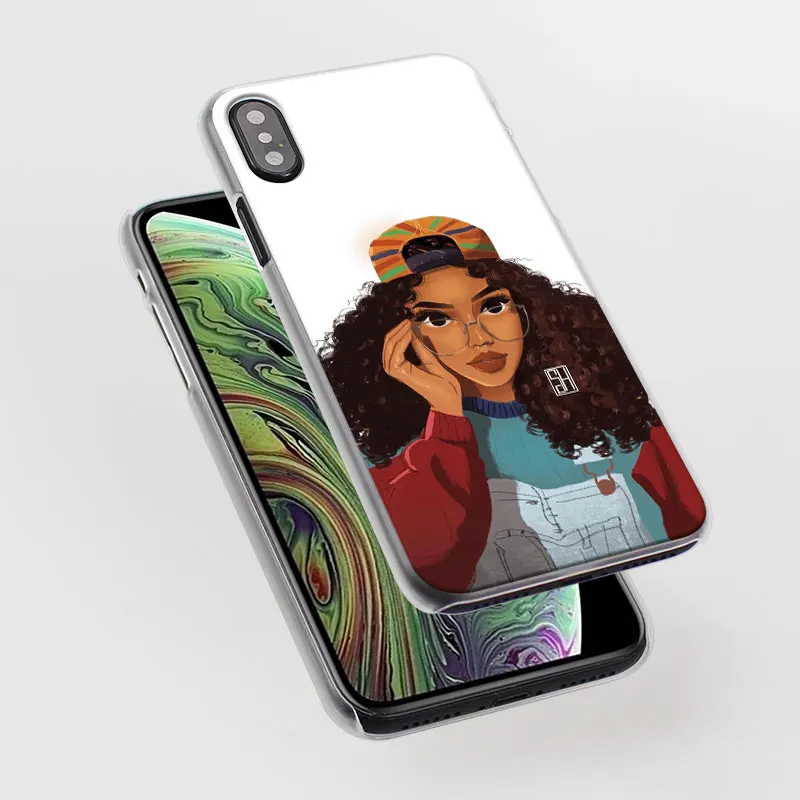 Черная девочка меланин Poppin queen чехол для телефона для Apple iPhone X XR 7 8 Plus 6 6s Plus XS MAX 11 Pro Max SE чехол для телефона Coque