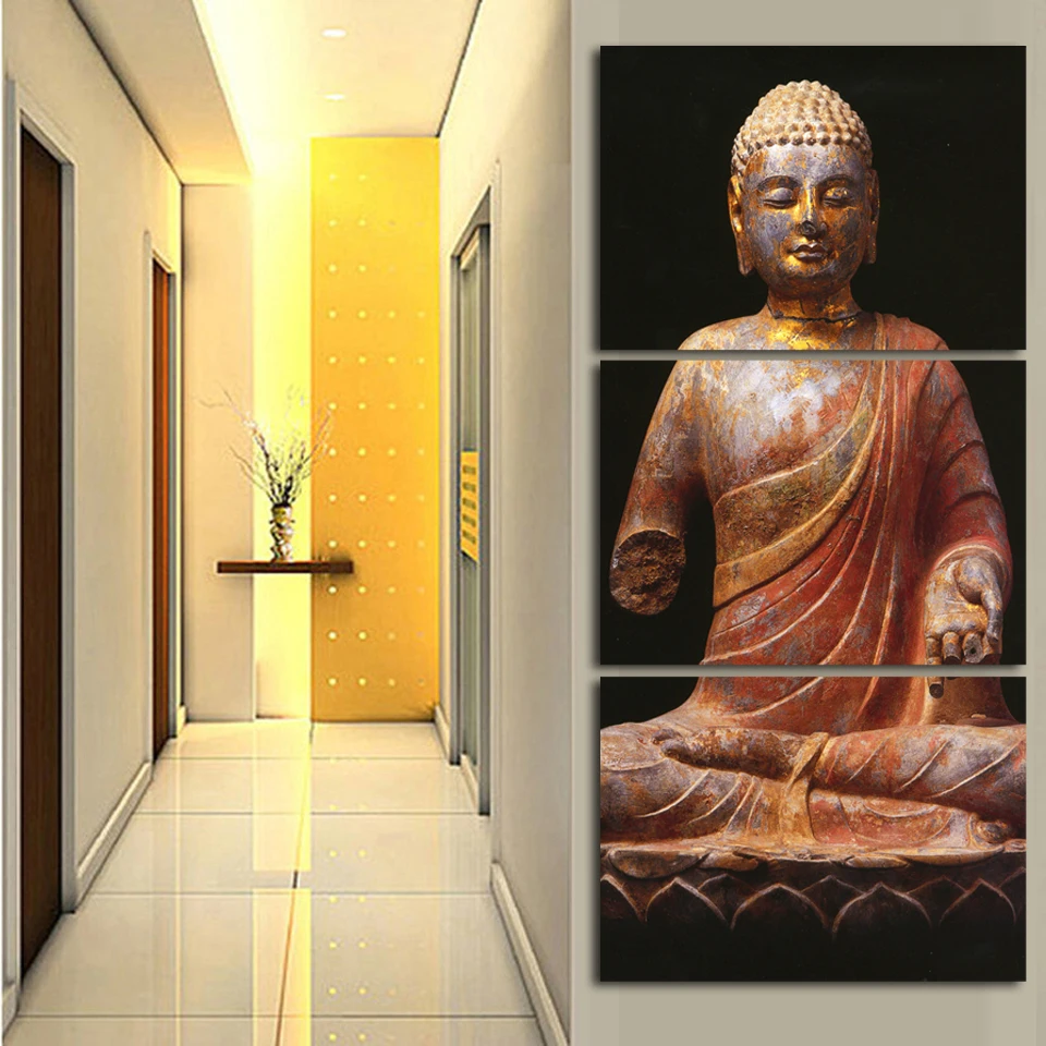 2016 роскошное украшение для дома холст с принтами картина куадроса на стене Будда
