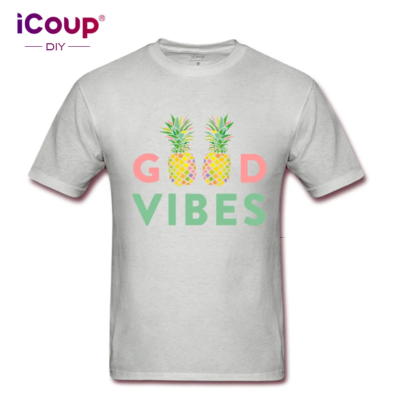 ICoup мужские ананасы GOOD VIBES из 100% хлопка с коротким рукавом | Мужская одежда