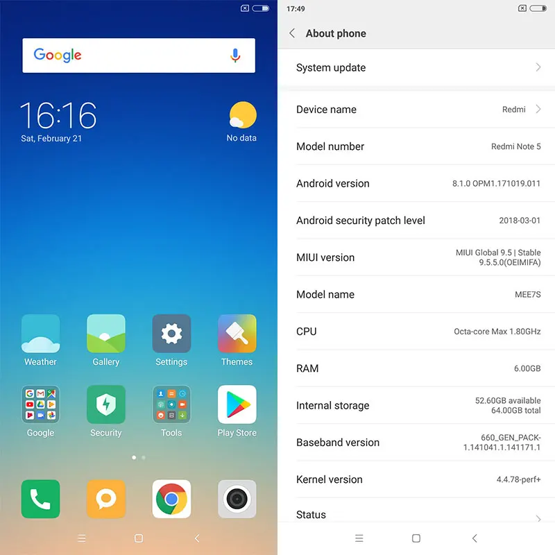 Имеются на складе! Смартфон Xiaomi Redmi Note 5 6 GB 64 Snapdragon S636 Octa Core 4000 mAh 2160*1080