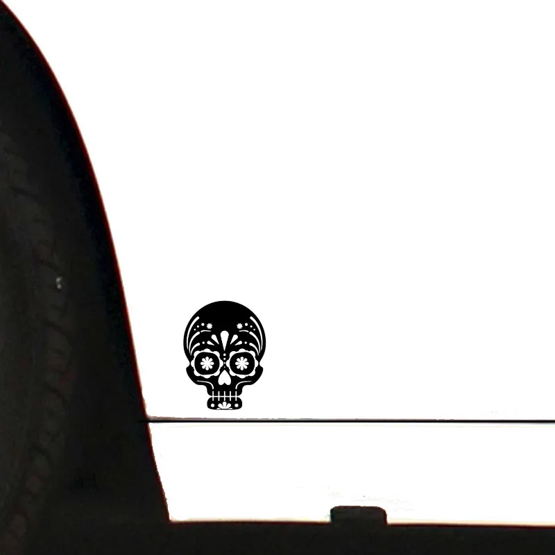 

QYPF 10.8*14.3 Fashion Halloween Skull Decor Car Modelling Sticker Vinyl Silhouette Graphic C16-2386