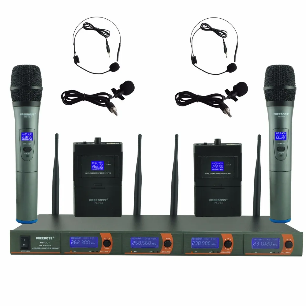 Профессиональные микрофоны FREEBOSS для караоке вечерние VHF KTV 2 портативных и