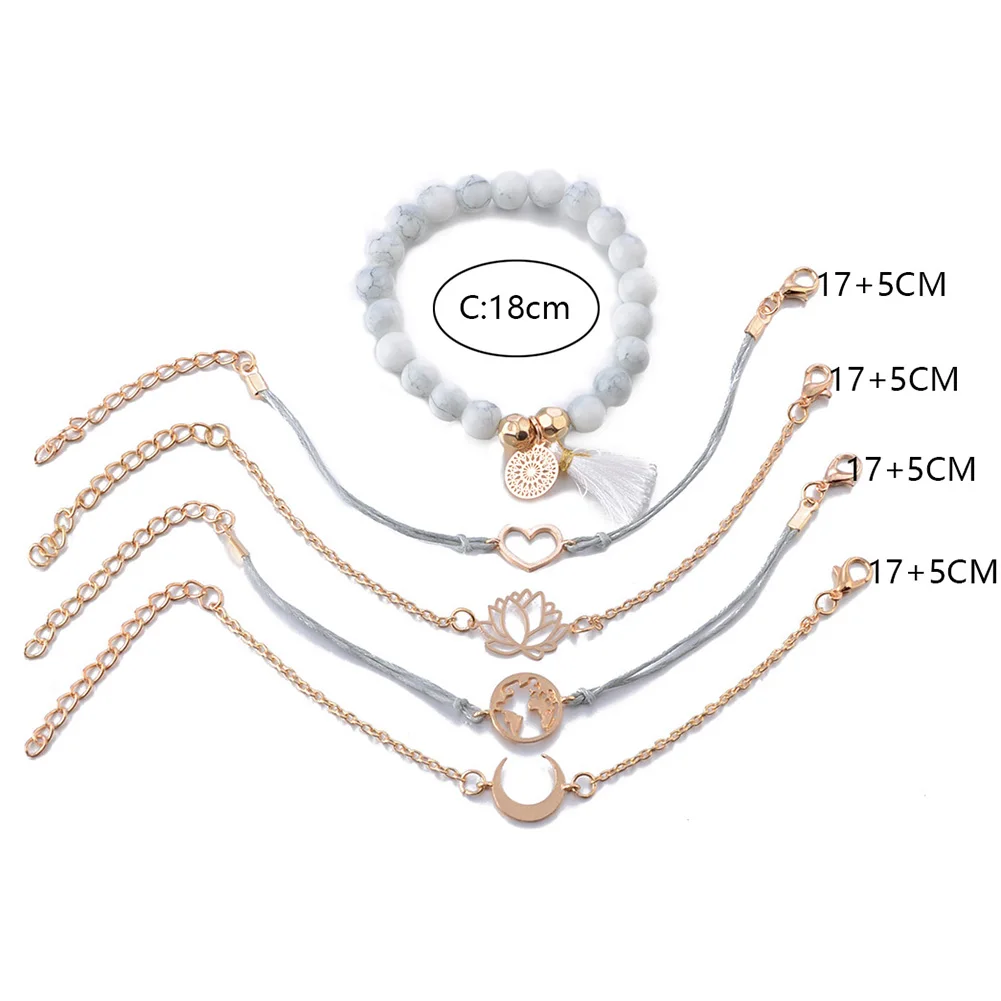 5 шт женский браслет набор для вечеринки легкий гальванический сплав манжеты