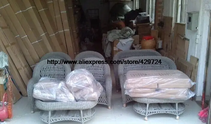 Роскошный ручной работы круглый ротанговый открытый диван набор садовый патио