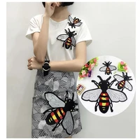 three size bee patches embroidery iron on patch decoration accessories embroidered patch for clothing for t shirt 1pc