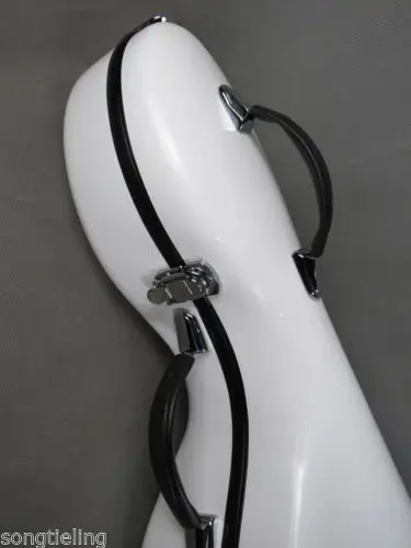 1/2 белый Стекловолоконный Виолончель жесткий чехол с ушками #6732|cello case 1/2|fiberglass cello
